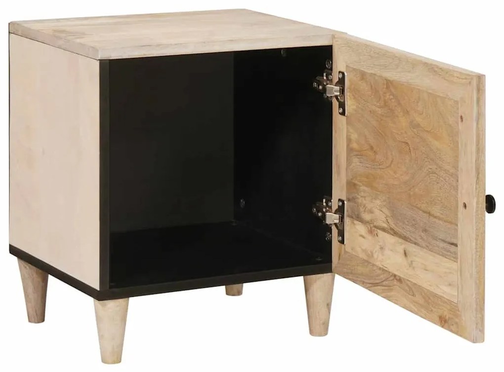 vidaXL Κομοδίνο Μπεζ 40 x 33 x 46 εκ. Μασίφ ξύλο μάνγκο