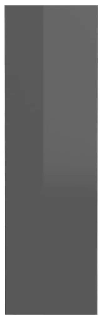 Παπουτσοθήκη Τοίχου Γυαλιστερό Γκρι 80x18x60εκ. από Μοριοσανίδα - Γκρι