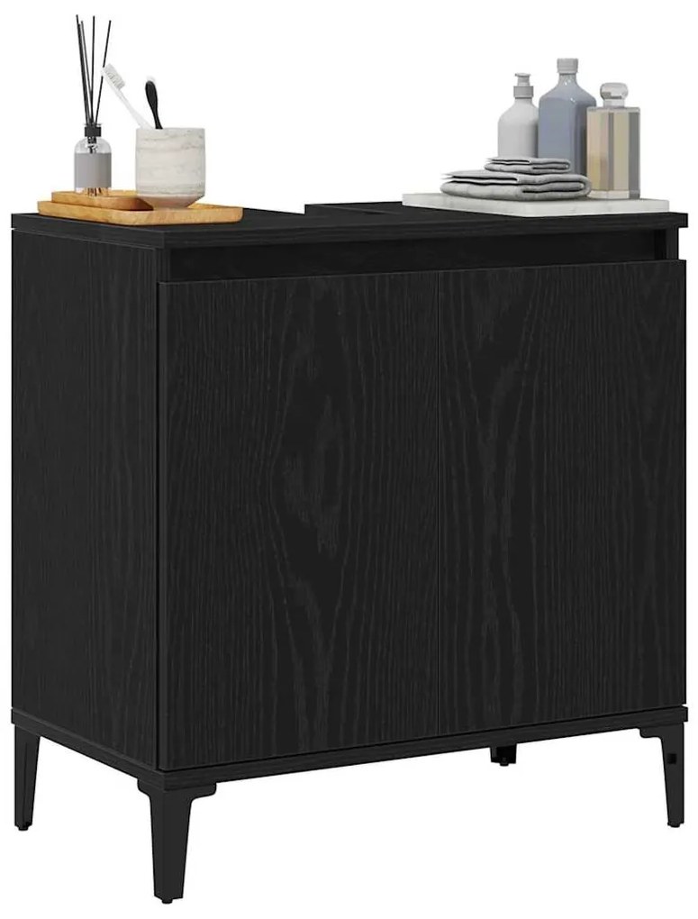 vidaXL Ντουλάπι νιπτήρα Μαύρη δρυς 58 x 33 x 60 εκ. Επεξεργασμένο ξύλο