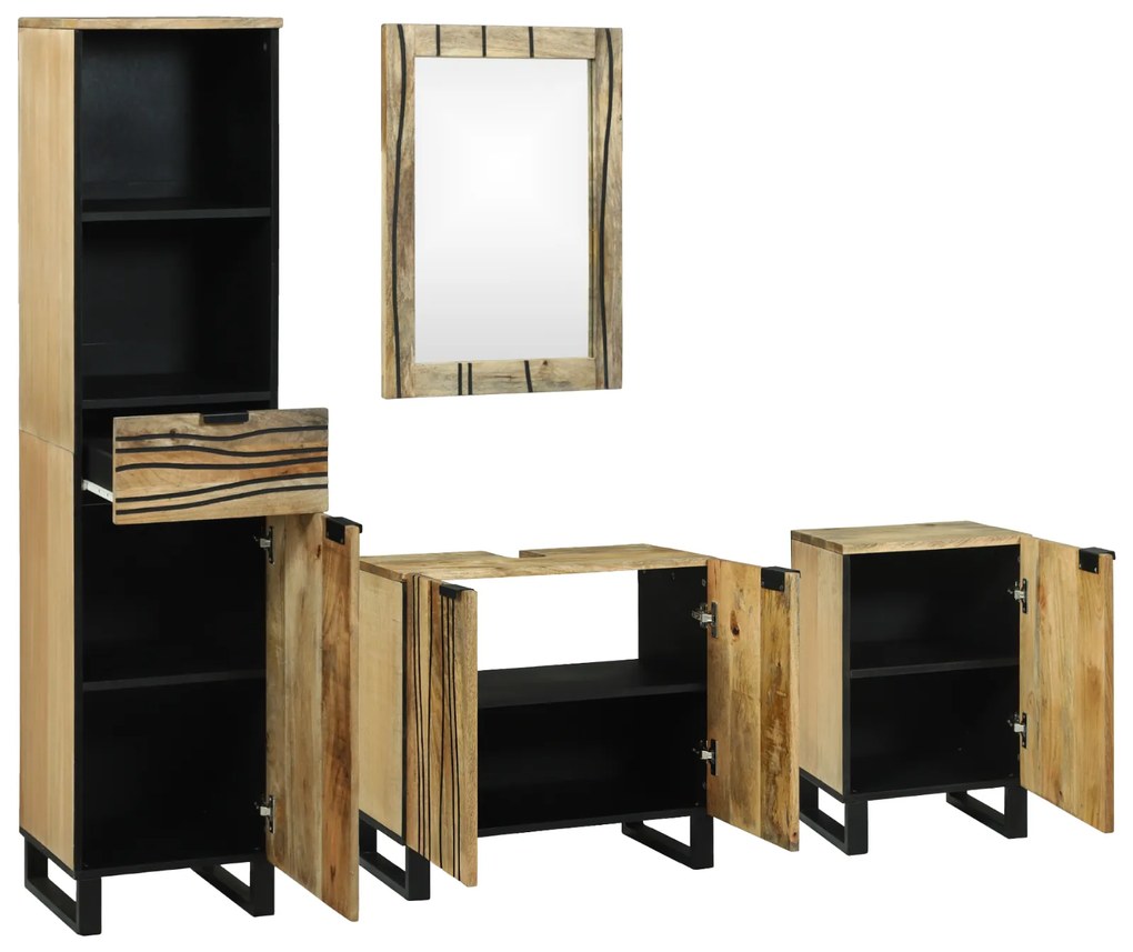 vidaXL Σετ Επίπλων Μπάνιου με συρτάρι 4 pcs Καφέ 38 x 33 x 160 εκ.