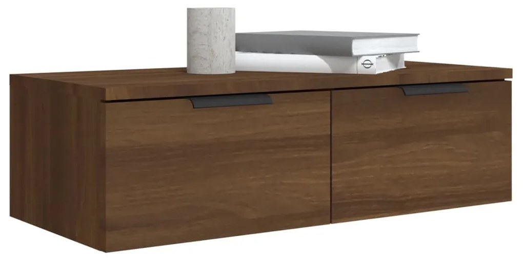 vidaXL Ντουλάπια Τοίχου 2 τεμ. Καφέ δρυς 68x30x20 εκ. Επεξ. Ξύλο