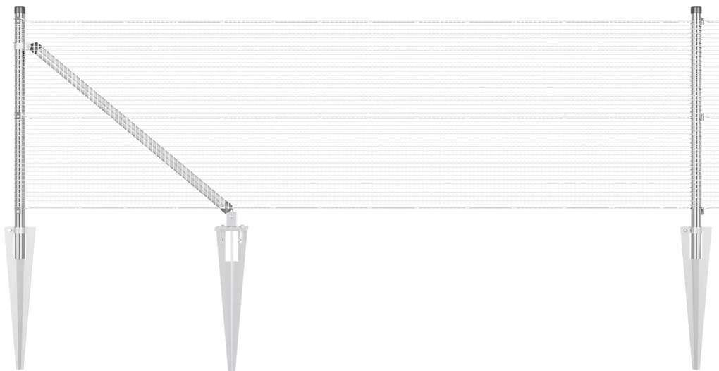 vidaXL Συρματοπλέγμα με 13 Σ νάρθηκες 0,6x50 μ Γαλβανισμένος Χάλυβας
