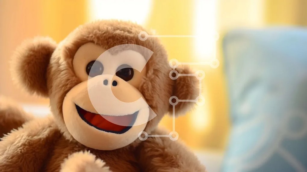 Intra Συλλεκτικό Ξύλινο Παζλ Plywood  4mm - Happy Monkey γεμιστό ζώο στον καναπέ Σε Ξύλινο Κουτί - Διαστάσεις: 10x10 cm – 25 κομμάτια