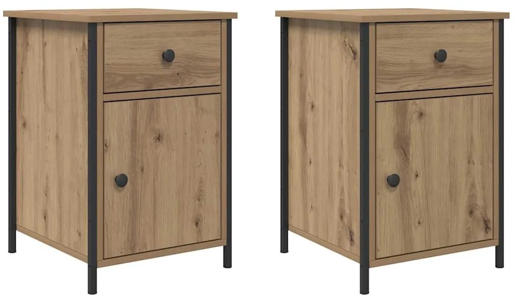 vidaXL Κομοδίνο 2 pcs artisan δρυς 40 x 42 x 60 εκ. Επεξεργασμένο ξύλο