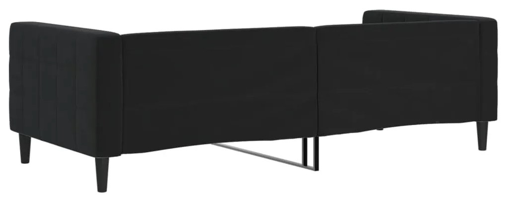 vidaXL Καναπές Κρεβάτι Μαύρος 90 x 200 εκ. Βελούδινος