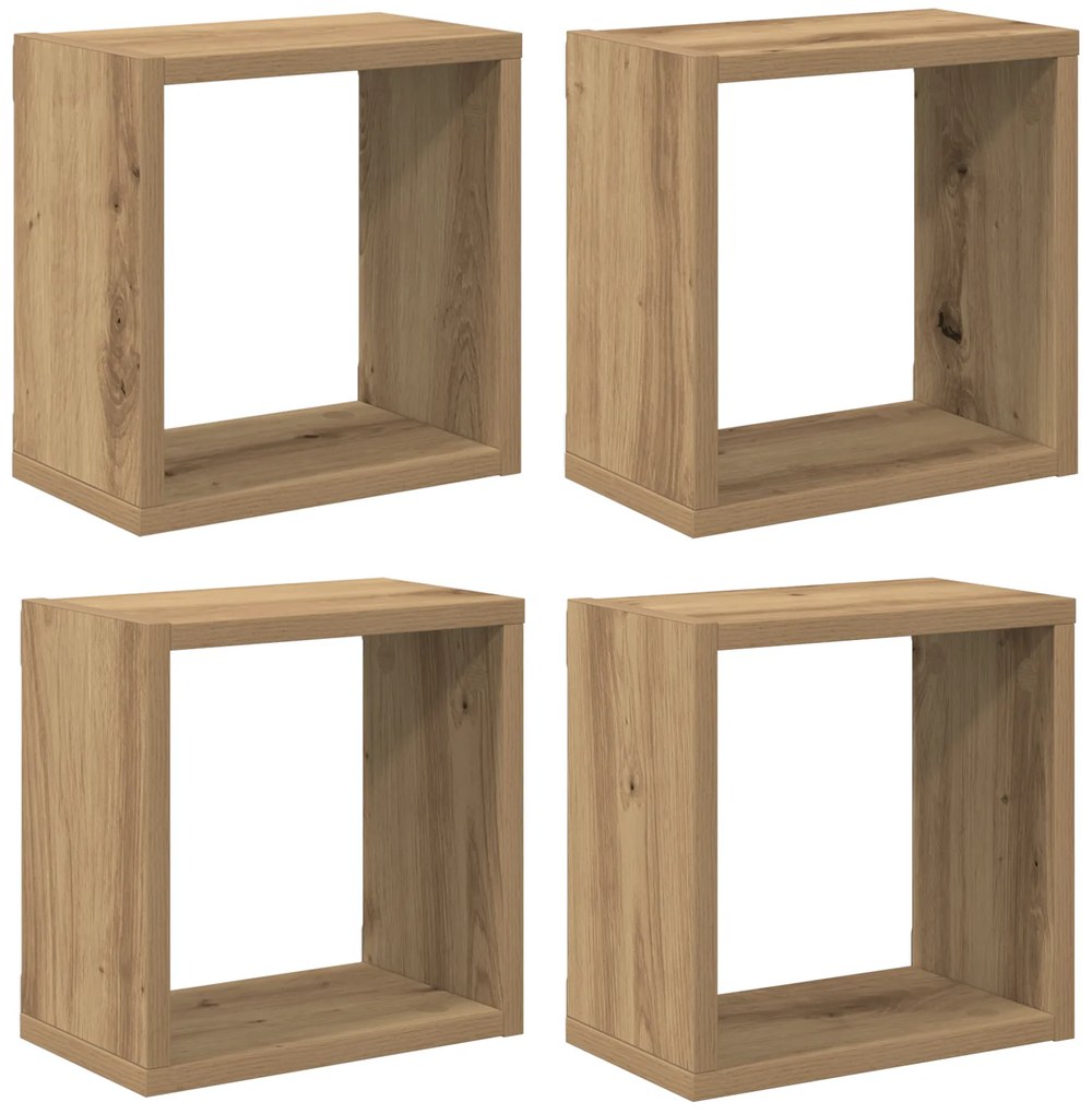 vidaXL Ράφια τοίχου Απλή βελανιδιά MDF με καπλαμά 26 x 15 x 26 εκ.