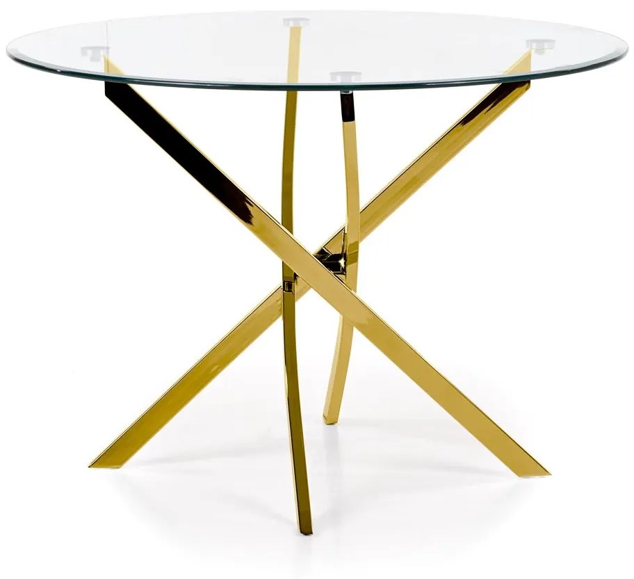 RAYMOND table, color: glass - transparent, legs - gold DIOMMI V-CH-RAYMOND-ST-ZŁOTY