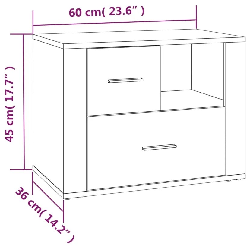 ΚΟΜΟΔΙΝΟ ΜΑΥΡΟ 60 X 36 X 45 ΕΚ. ΑΠΟ ΕΠΕΞΕΡΓΑΣΜΕΝΟ ΞΥΛΟ 816737