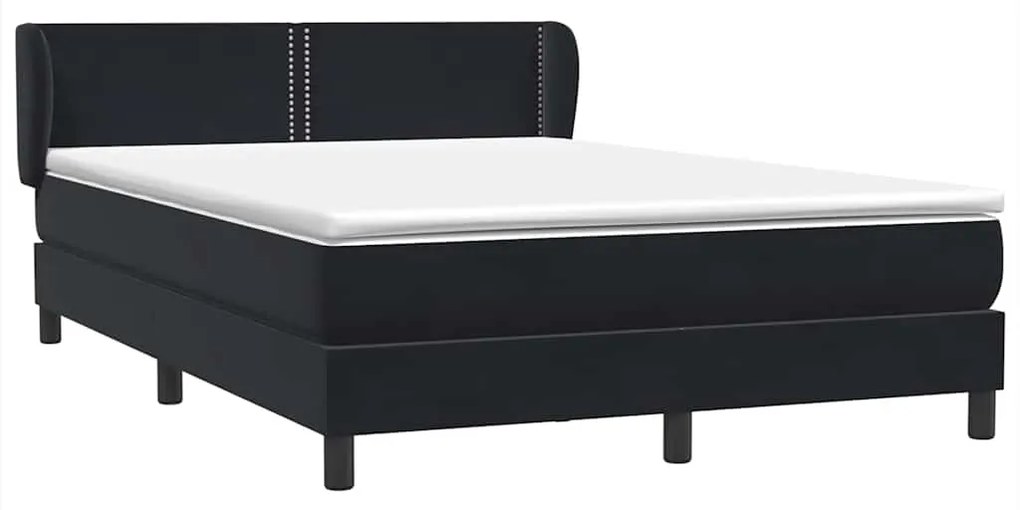 BOX SPRING ΚΡΕΒΑΤΙ ΜΕ ΣΤΡΩΜΑ ΜΑΥΡΟ 160X220 CM ΒΕΛΟΥΔΙΝΟ 3317489