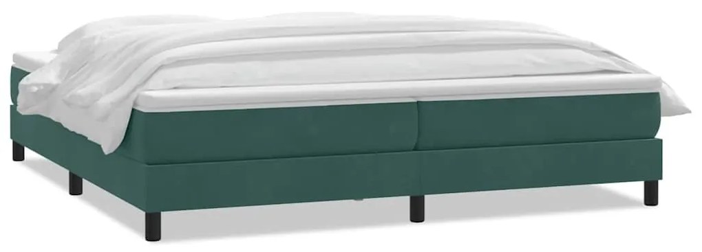 Κρεβάτι Boxspring με Στρώμα Σκούρο Πράσινο 180x210εκ. Βελούδινο - Πράσινο