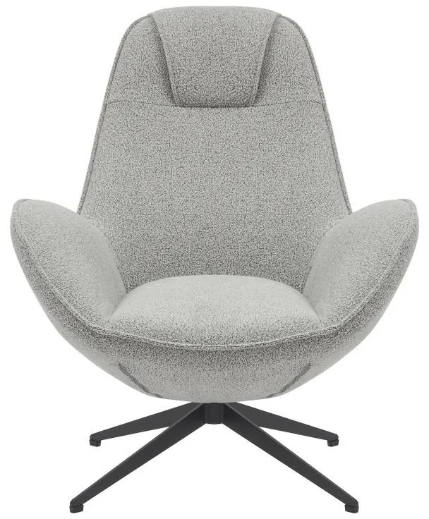 Πολυθρόνα περιστρεφόμενη Flago μπουκλέ ύφασμα σε ανοιχτή γκρι απόχρωση 85x88x103.5εκ 85x88x103.5 εκ.