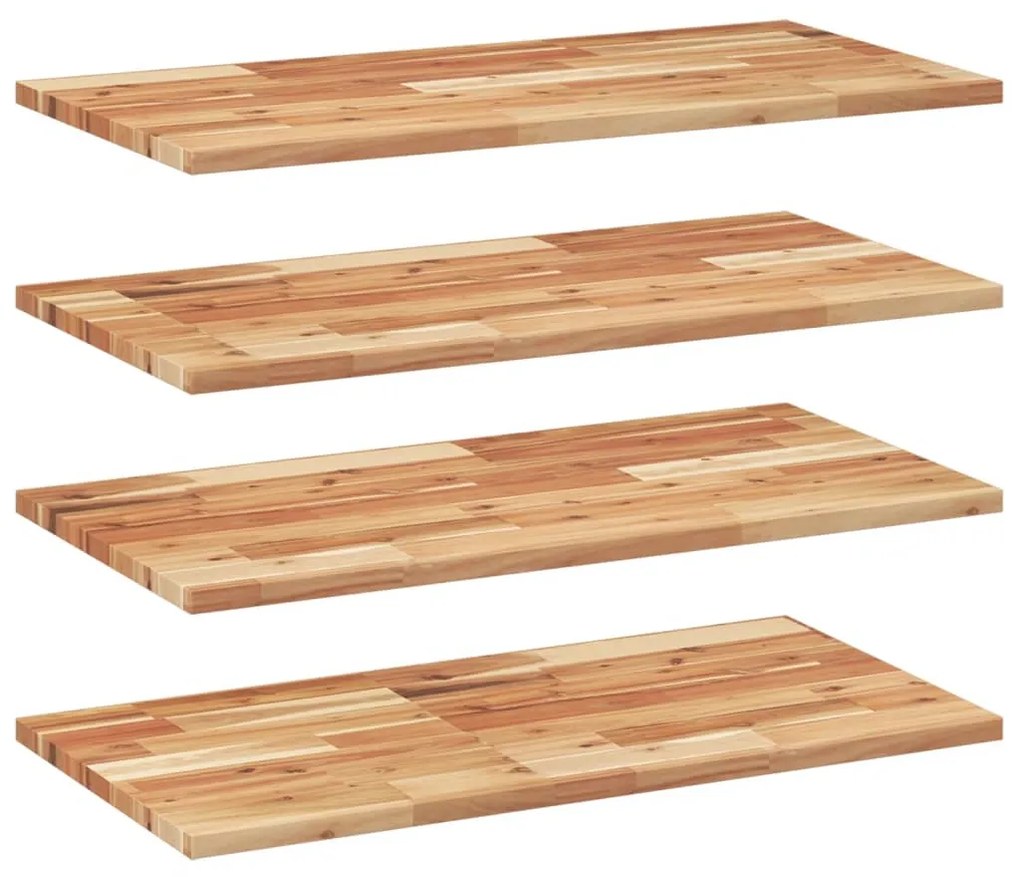 vidaXL Ράφια Κρεμαστά 4 Τεμ. 60x40x2 εκ. Φινίρισμα Λαδιού Μασίφ Ακακία