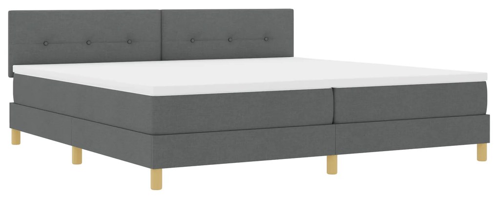 vidaXL Kρεβάτι Box Spring με Στρώμα Σκοτεινό Γκρι 200x200 εκ Ύφασμα