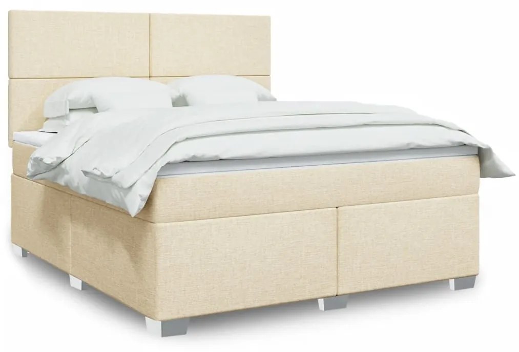 ΚΡΕΒΑΤΙ BOXSPRING ΜΕ ΣΤΡΩΜΑ ΚΡΕΜ 180X200 ΕΚ. ΥΦΑΣΜΑΤΙΝΟ 3290565