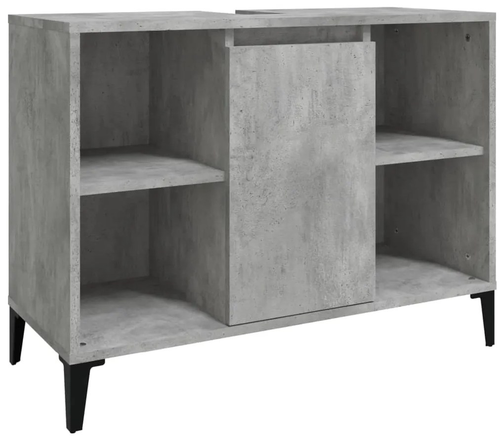 vidaXL Ντουλάπι Νιπτήρα Γκρι Σκυρ. 80 x 33 x 60 εκ. Επεξεργασμένο Ξύλο
