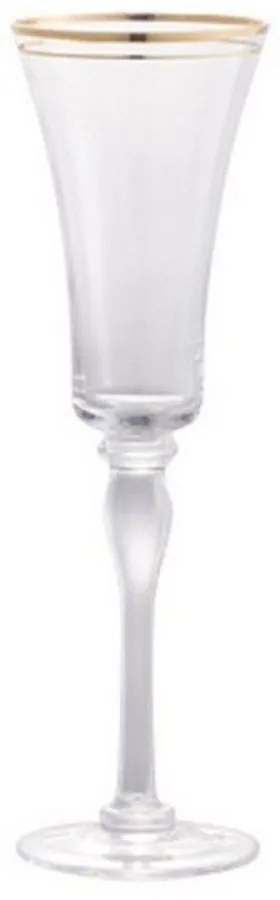 Ποτήρι Σαμπάνιας Rim 76755 7,5x7,5x25cm Clear-Gold Artekko Glass