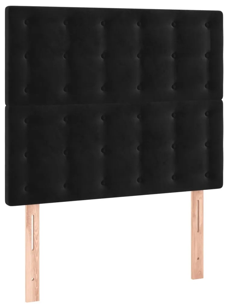 vidaXL Κεφαλάρι Κρεβατιού LED Μαύρο 100x5x118/128 εκ. Βελούδινο