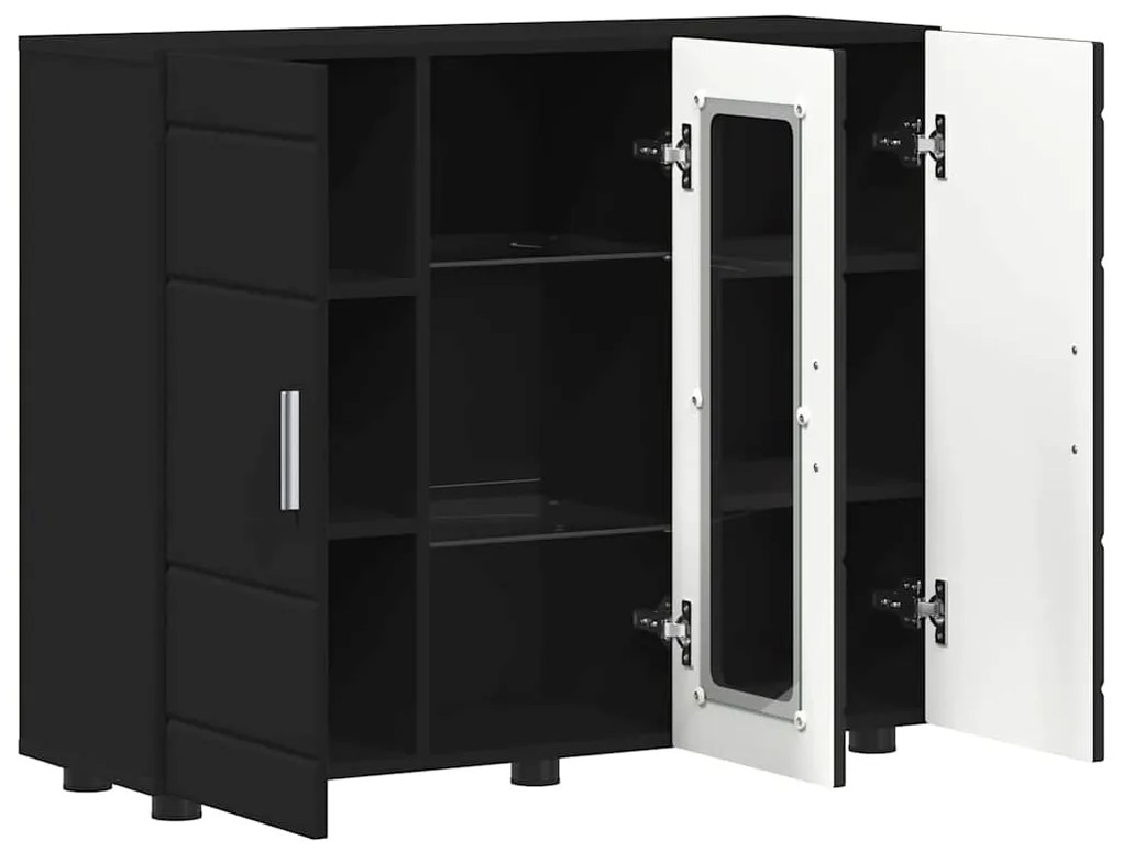 vidaXL Πλαϊνό γραφείο Μαύρο 55.5 x 29 x 100 εκ Επεξεργασμένο ξύλο