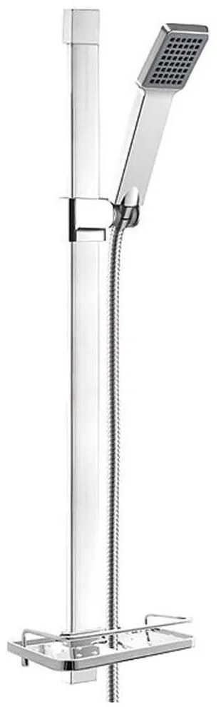 Κολώνα Ντους Με Ράφι Και Τηλέφωνο Quadro N110 80cm Chrome Ferro Ορείχαλκος