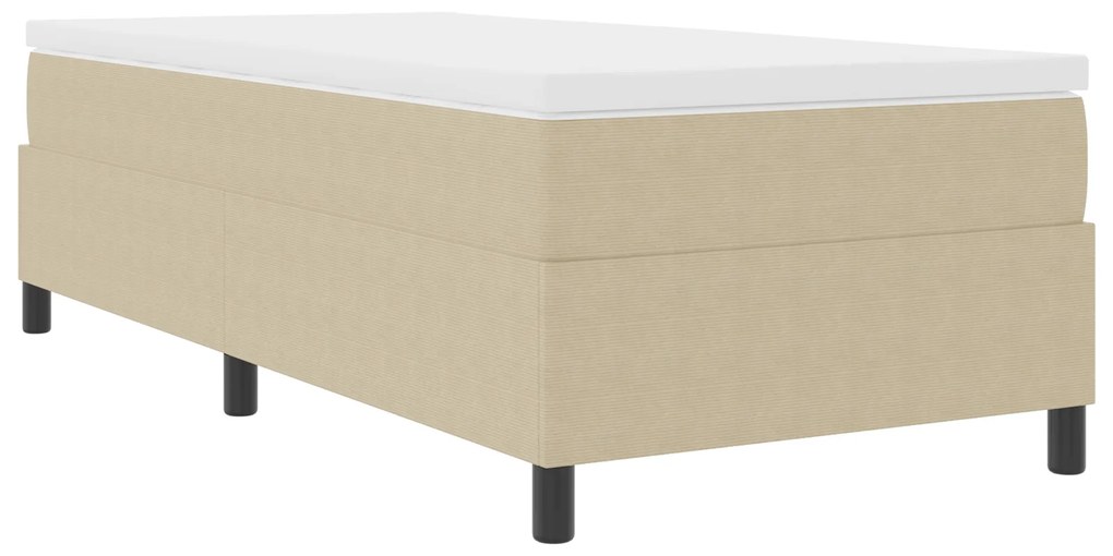 vidaXL Κρεβάτι Box Spring Ανοιχτό Πράσινο Γκρι 90x200 εκ Ύφασμα Κορντουρόι