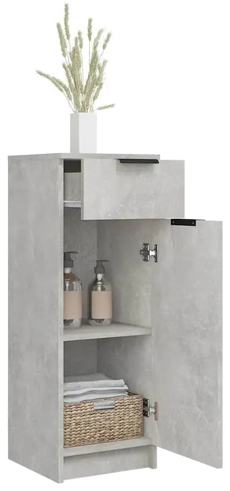 vidaXL Ντουλάπι Μπάνιου Γκρι Σκυροδέματος 32x34x90 εκ. Επεξεργ. Ξύλο