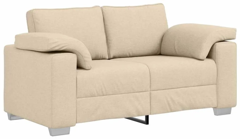 vidaXL Καναπές 3 pcs Κρεμ Ύφασμα μείγματος λινών