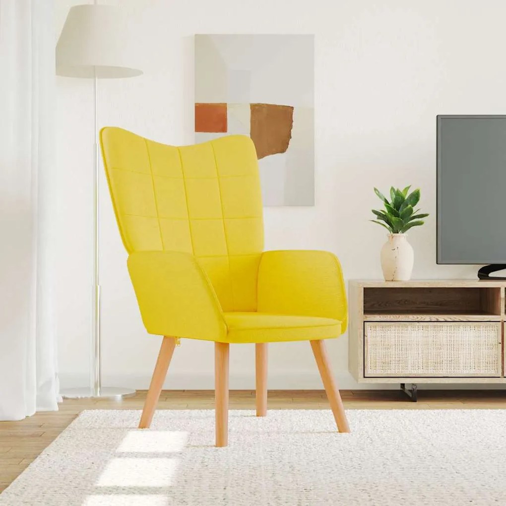 Πολυθρόνα Relax Κίτρινο Μουσταρδί Υφασμάτινη