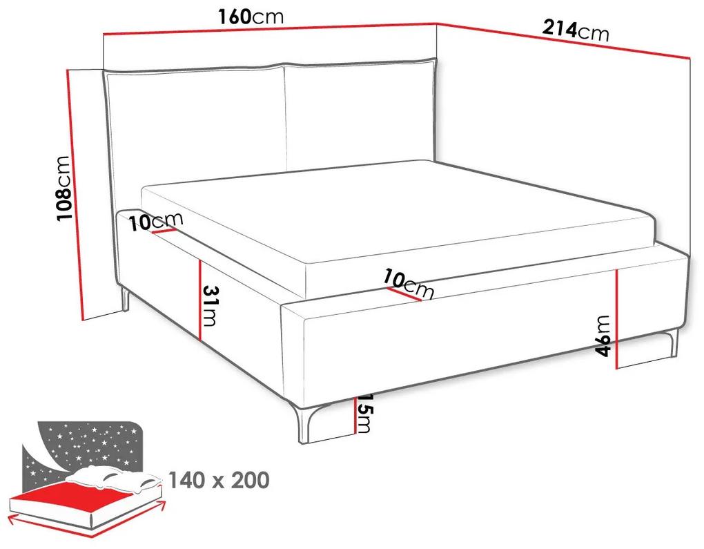 Κρεβάτι Clovis 113, Διπλό, Ανοιχτό καφέ, 140x200, Ταπισερί, Τάβλες για Κρεβάτι, 160x214x108cm, 105 kg | Epipla1.gr