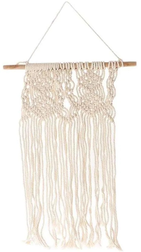 Διακοσμητικό Τοίχου Μακραμέ 012.862380013 25x60cm Ecru Wood, Rope
