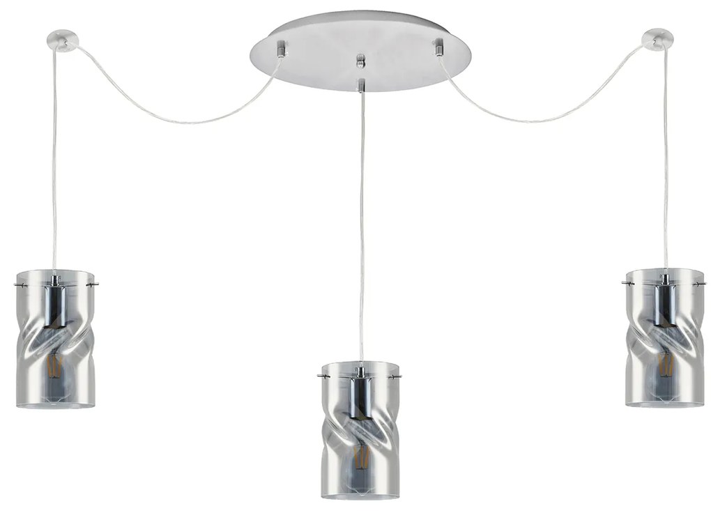 KQ S0616-3 TWIST SMOKEY PENDANT GLASS HOMELIGHTING 77-8182