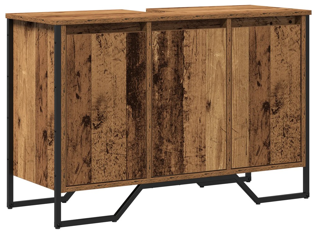 vidaXL Ντουλάπι Νιπτήρα Παλαιό Ξύλο 91x35x60 εκ. Μοριοσανίδα