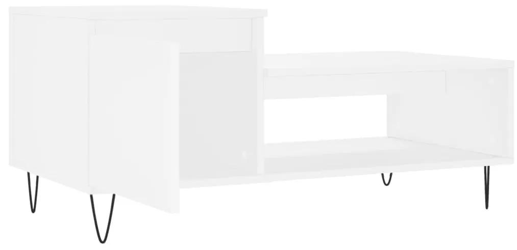 Τραπεζάκι Σαλονιού Λευκό 100x50x45 εκ. Επεξεργασμένο Ξύλο - Λευκό