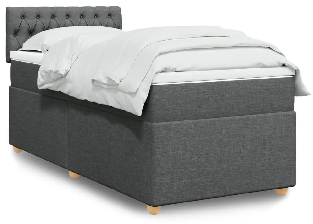 ΚΡΕΒΑΤΙ BOXSPRING ΜΕ ΣΤΡΩΜΑ ΣΚΟΥΡΟ ΓΚΡΙ 90X200 ΕΚ. ΥΦΑΣΜΑΤΙΝΟ 3288871