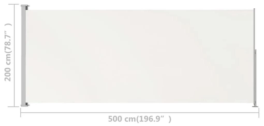 Σκίαστρο Πλαϊνό Συρόμενο Βεράντας Κρεμ 200 x 500 εκ. - Κρεμ