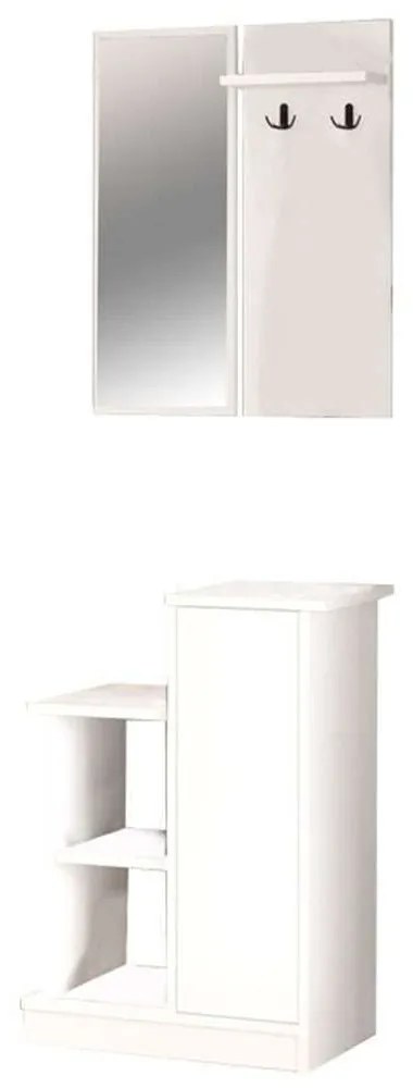 Έπιπλο Εισόδου Wizbo 176-000135 61x37x82,5cm White Melamine, Glass