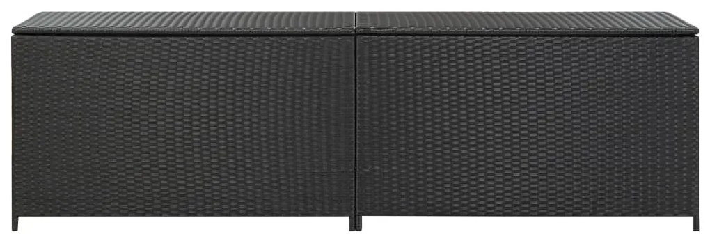 vidaXL Κουτί Αποθήκευσης Κήπου Μαύρο 200x50x60 εκ. από Συνθετικό Ρατάν