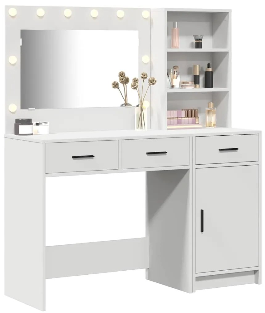vidaXL Τραπέζι περιποίησης με συρτάρι 2 pcs Λευκό 78.5 x 41 x 135 εκ