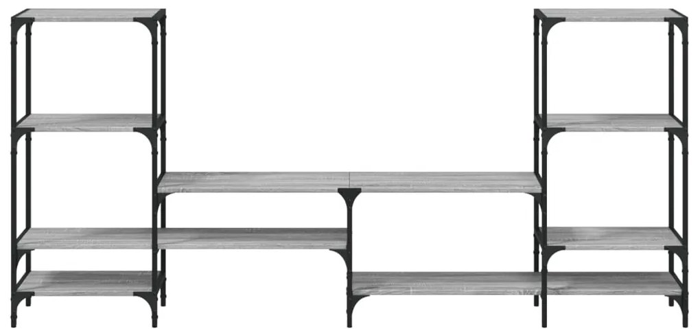 vidaXL Έπιπλο Τηλεόρασης Γκρι Sonoma 206,5x28,5x95 εκ. από Επεξ. Ξύλο