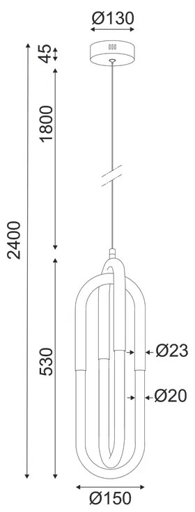 ΚΡΕΜΑΣΤΟ ΦΩΤΙΣΤΙΚΟ LED 16W 3000K 1120LM VENUS ΟΡΕΙΧΑΛΚΟ ΜΕΤ/ΚΟ 15X15XH230CM - 1.5W - 20W - ZM33LEDP15BR