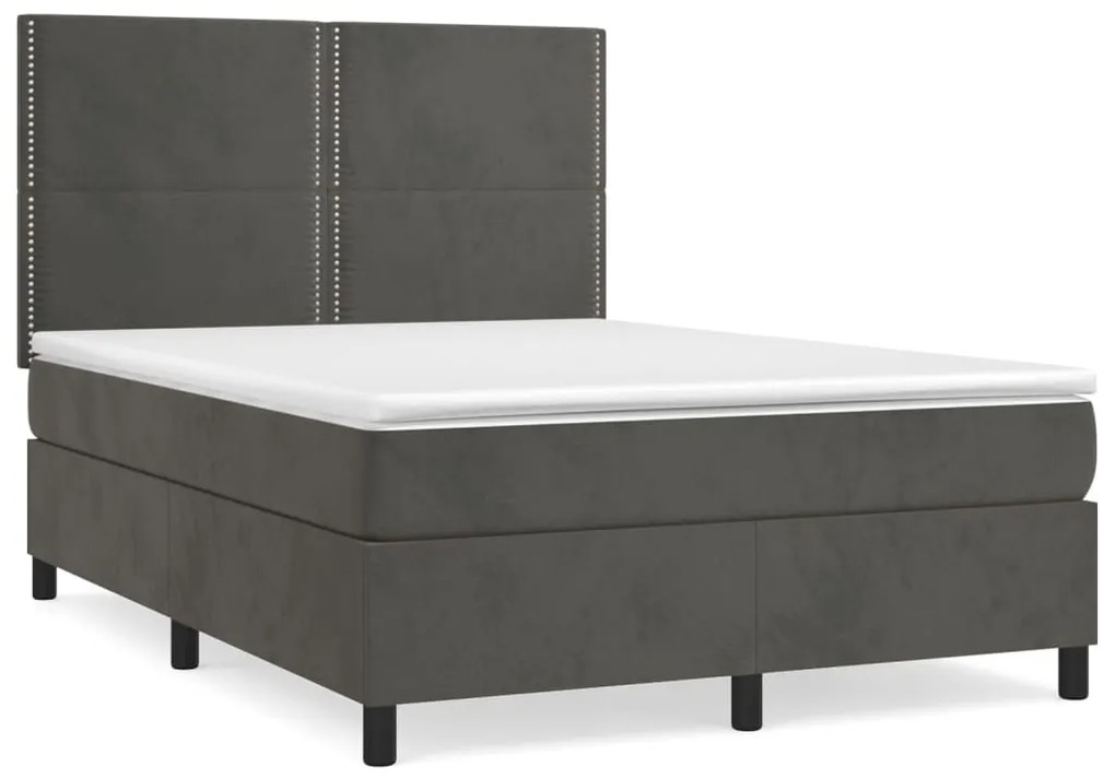 ΚΡΕΒΑΤΙ BOXSPRING ΜΕ ΣΤΡΩΜΑ ΣΚΟΥΡΟ ΓΚΡΙ 140X190 ΕΚ. ΒΕΛΟΥΔΙΝΟ 3142960