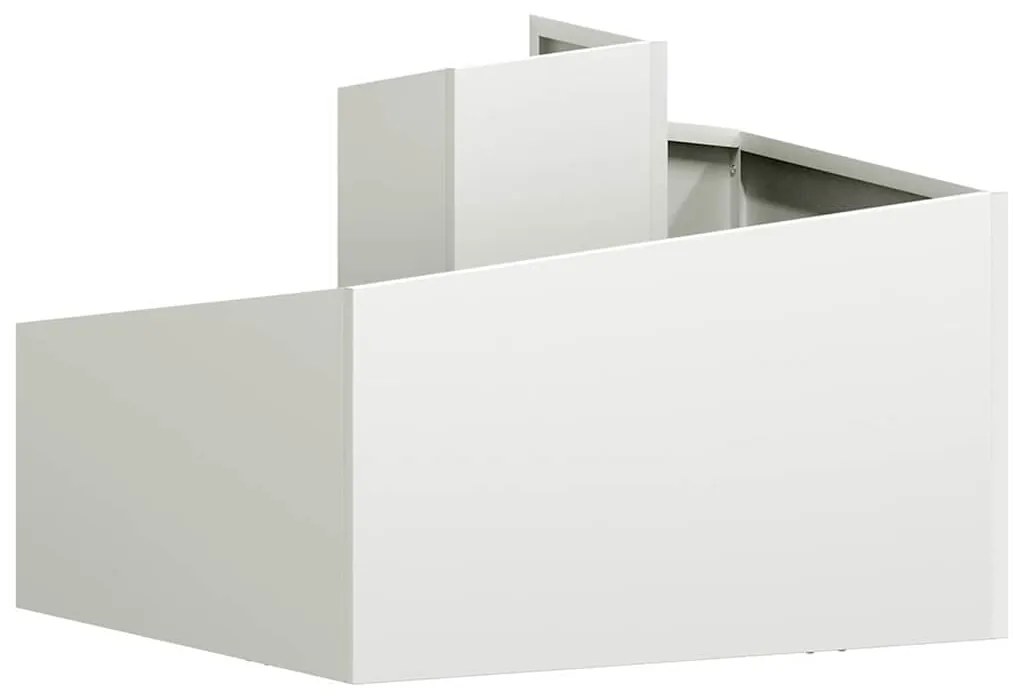 vidaXL Γλάστρα Κήπου Λευκό 60 x 60 x 50 εκ Ατσάλι