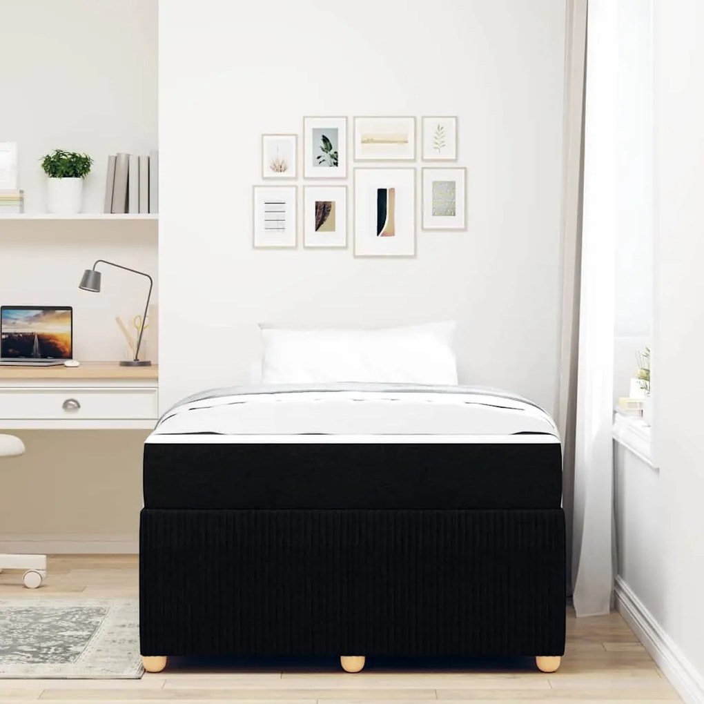 vidaXL Σκελετός κρεβατιού με στρώμα Μαύρο 120 x 200 cm ύφασμα