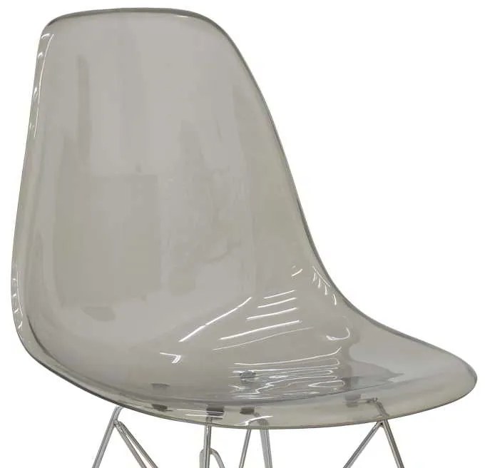 Καρέκλα Adelle pakoworld PP διάφανο γκρι-inox πόδι 46x55x81εκ