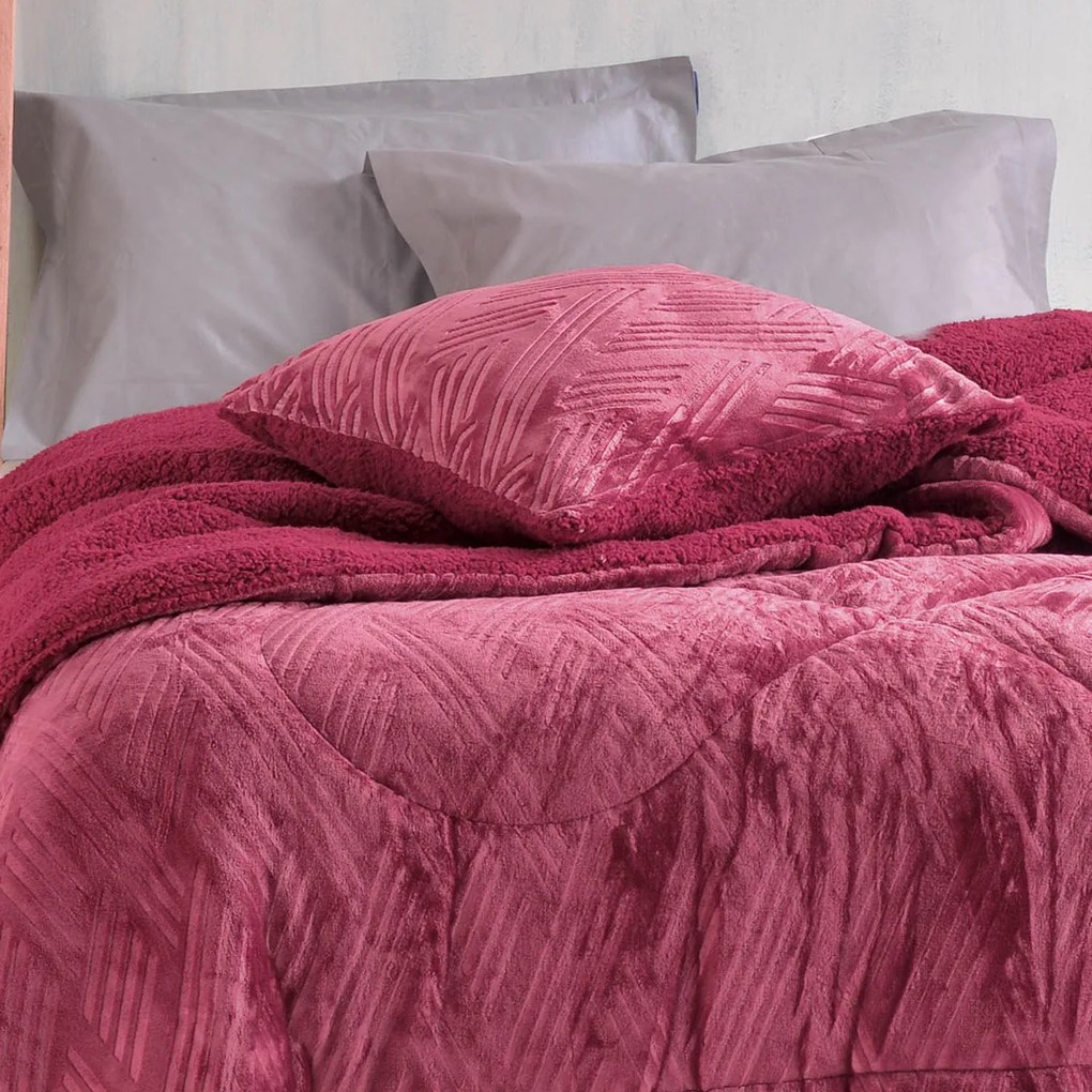 Διακοσμητική Μαξιλαροθήκη Fleece (50x50) Rythmos Lotus Bordo