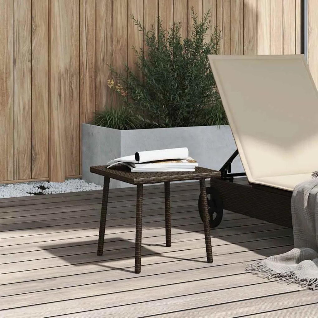 Κήπος Τραπέζι καφέ ορθογώνιο καφέ 40x40x37 cm Poly Rattan - Καφέ