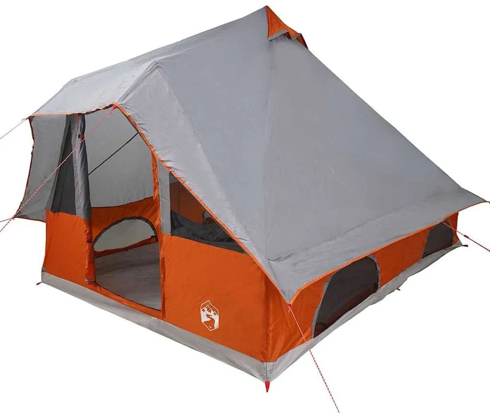 vidaXL Σκηνή Τιπί Γκρι και Πορτοκαλί 358 x 296 x 258 εκ. ταφτάς