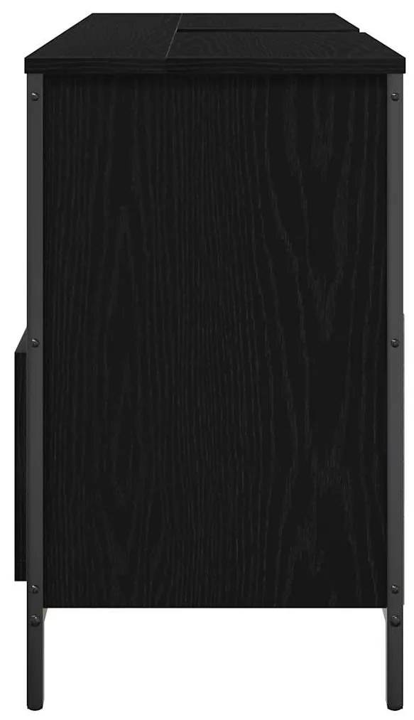 vidaXL Ντουλάπι νιπτήρα μπάνιου με συρτάρια Μαύρη δρυς 90x34,5x60 εκ.