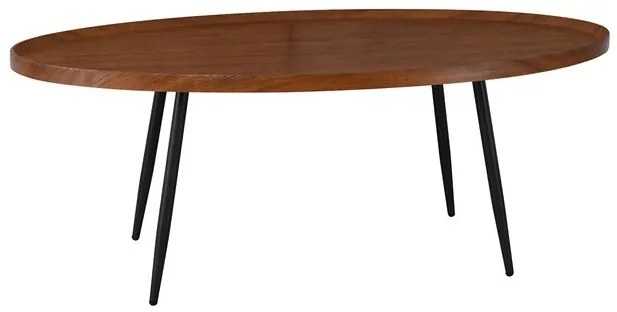 Τραπεζάκι MATRIX Μέταλλο/MDF Καρυδί/Μαύρο 120x60x46cm