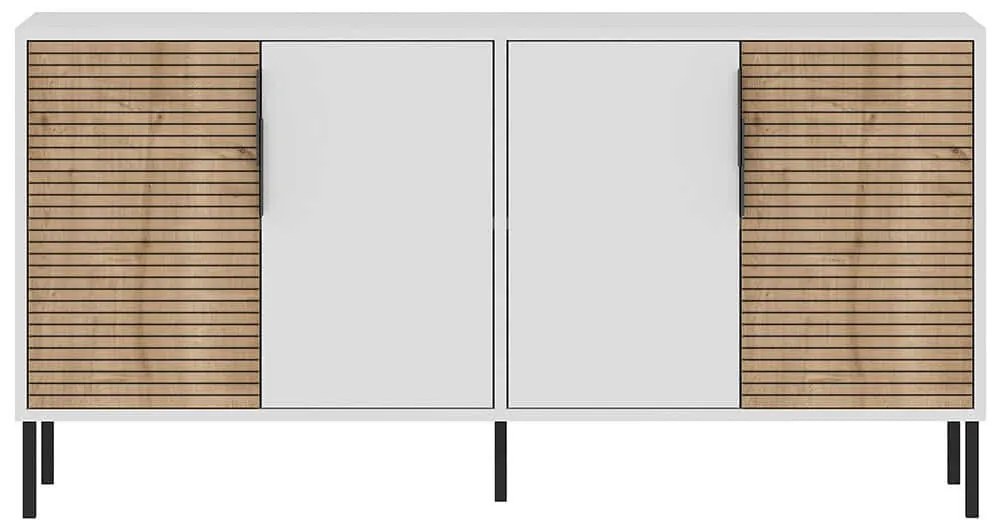 Μπουφές Zerra 327ODS1347 150x36x75cm White-Oak Μοριοσανίδα, Μελαμίνη