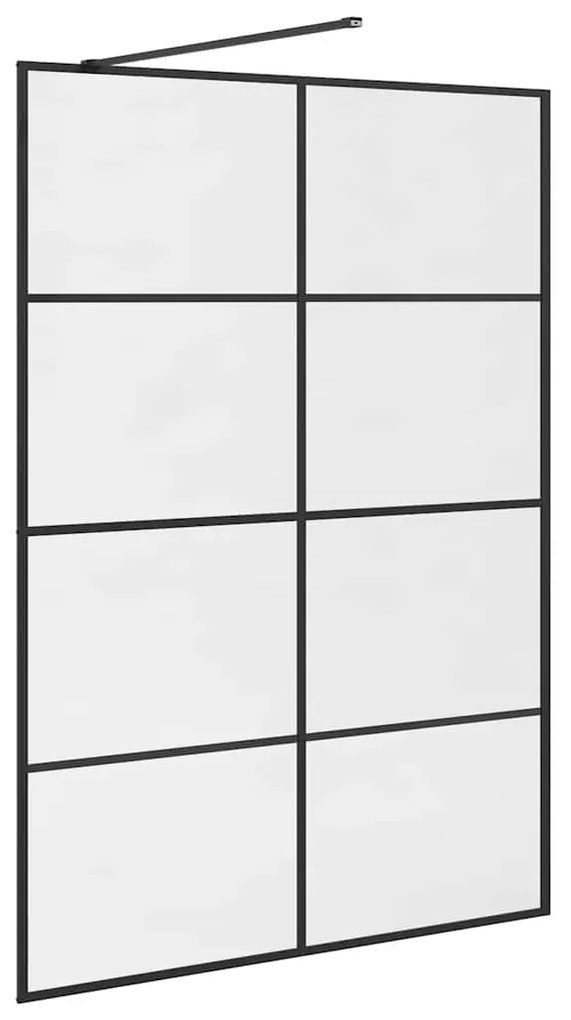 vidaXL Διαχωριστικό Ντουζιέρας Διαφανές Μαύρο 140 x 195 εκ. Γυαλί ESG